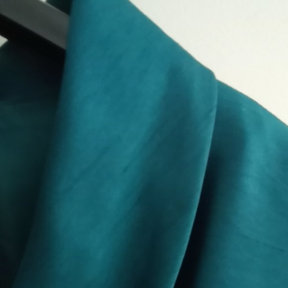 'NEW DIRECTIONS' Shawl collared full skirt Dress Size 12 Jewel toned Jad… - Picture 2 of 10